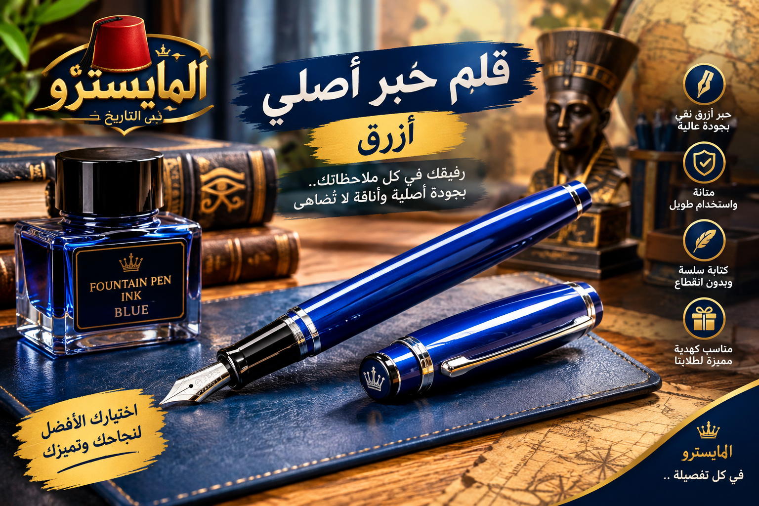 قلم حبر اصلي ازرق
